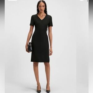 Hugo Boss Black V-Neck Short Sleeve Sheath Dress